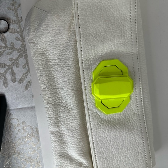 White Clutch with Neon Yellow Clasp - Picture 2 of 9